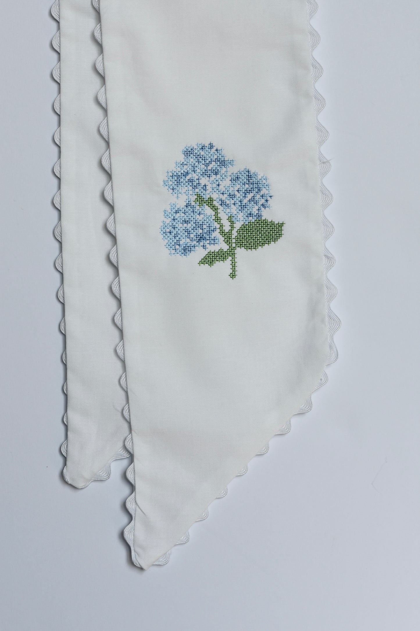 White Wreath Sash with Ric Rac