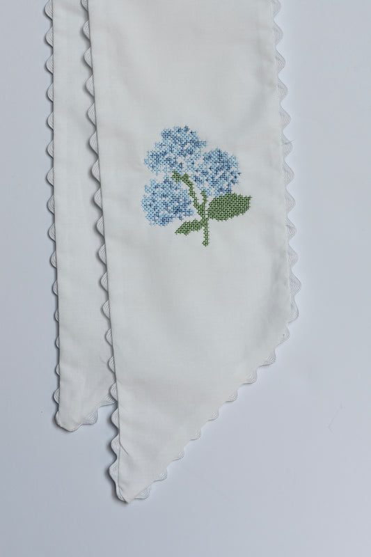 White Wreath Sash with Ric Rac