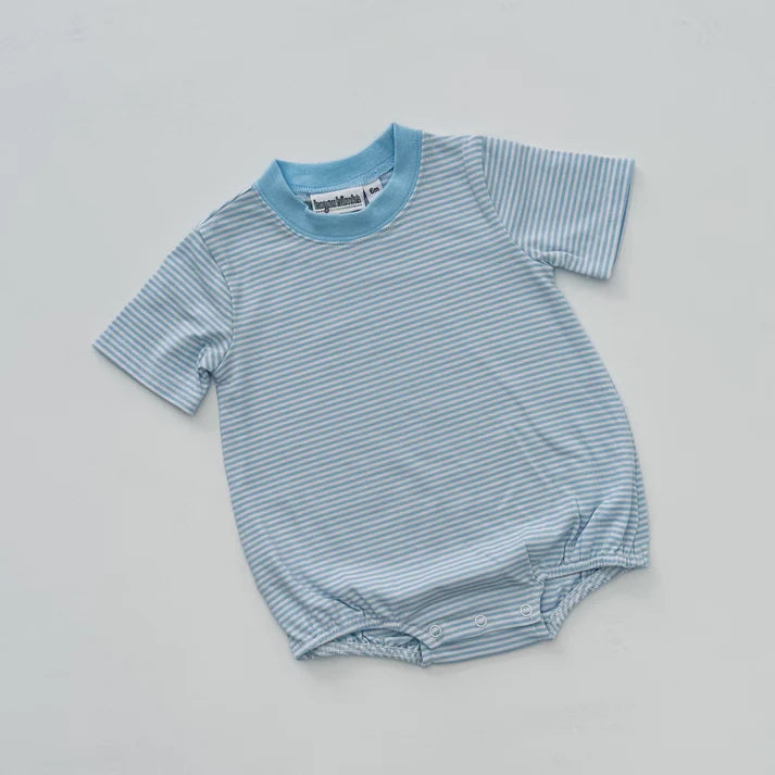Knit Striped Bubble Short Sleeve Tee