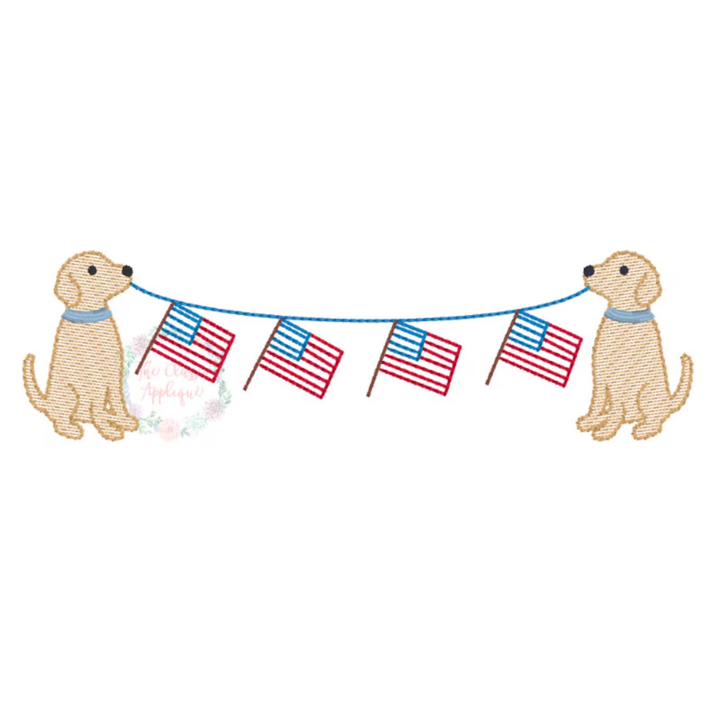 Dogs with Flag Banner