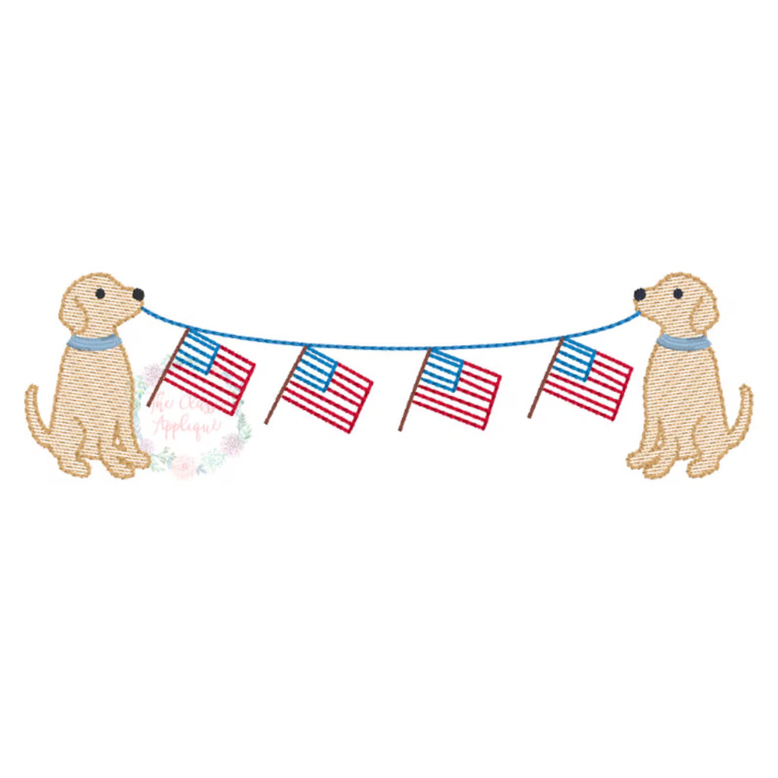 Dogs with Flag Banner