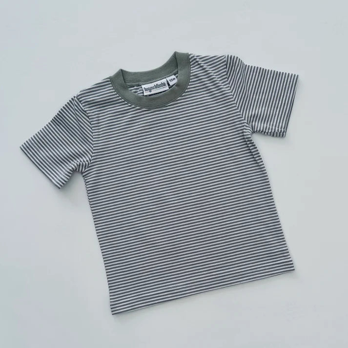 Boys Knit Striped Short Sleeve Tee