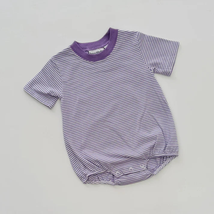 Knit Striped Bubble Short Sleeve Tee