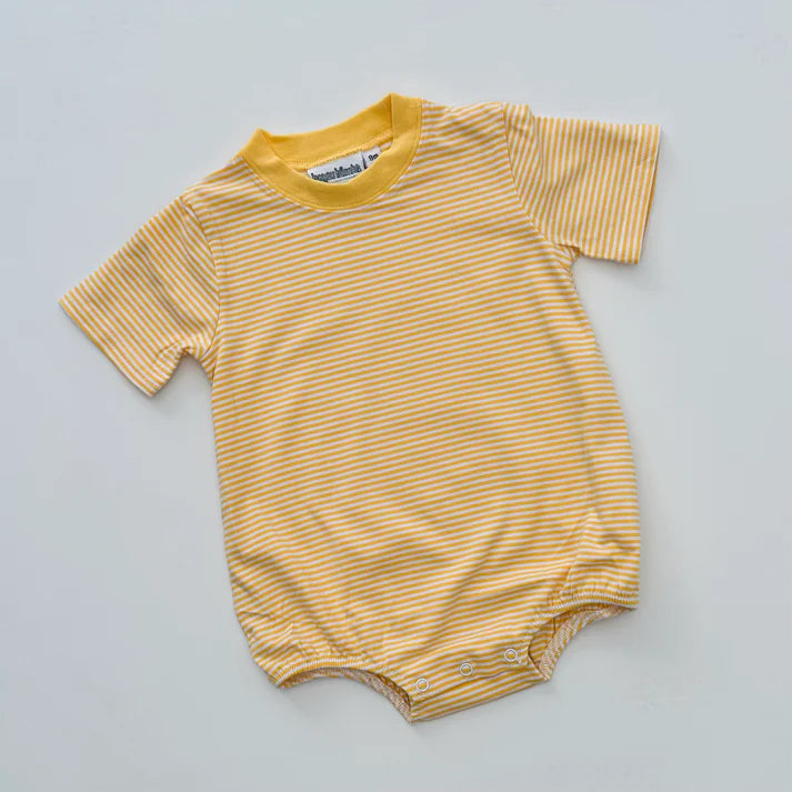 Knit Striped Bubble Short Sleeve Tee